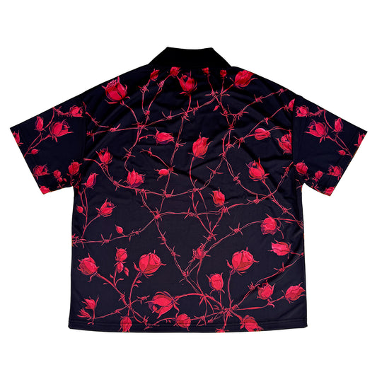 Rose Barbed Wire Black Jersey