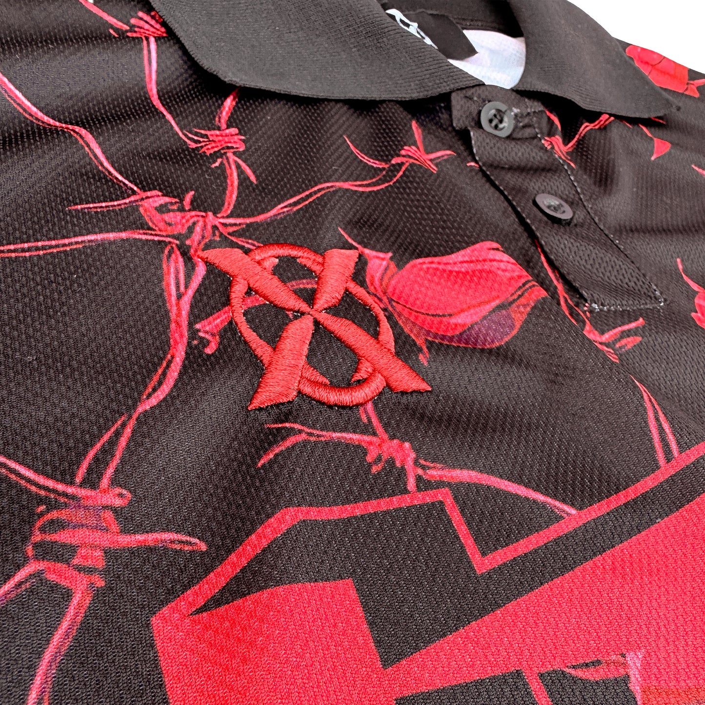 Rose Barbed Wire Black Jersey