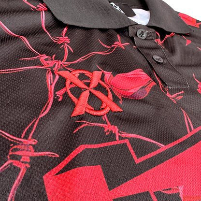 Rose Barbed Wire Black Jersey