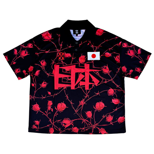 Rose Barbed Wire Black Jersey