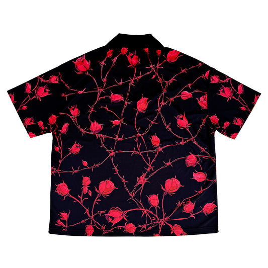 Rose Barbed Wire Black Jersey