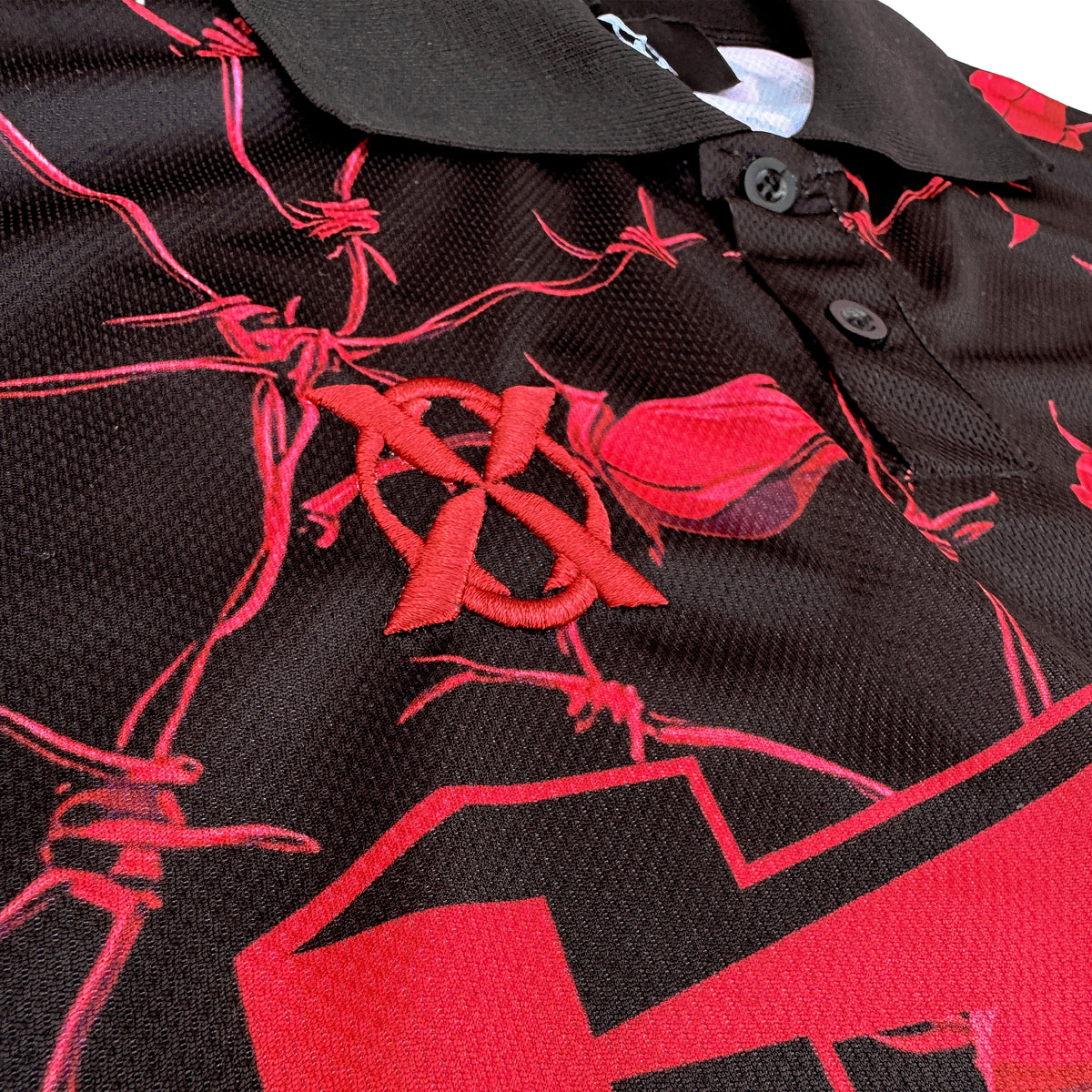 Rose Barbed Wire Black Jersey